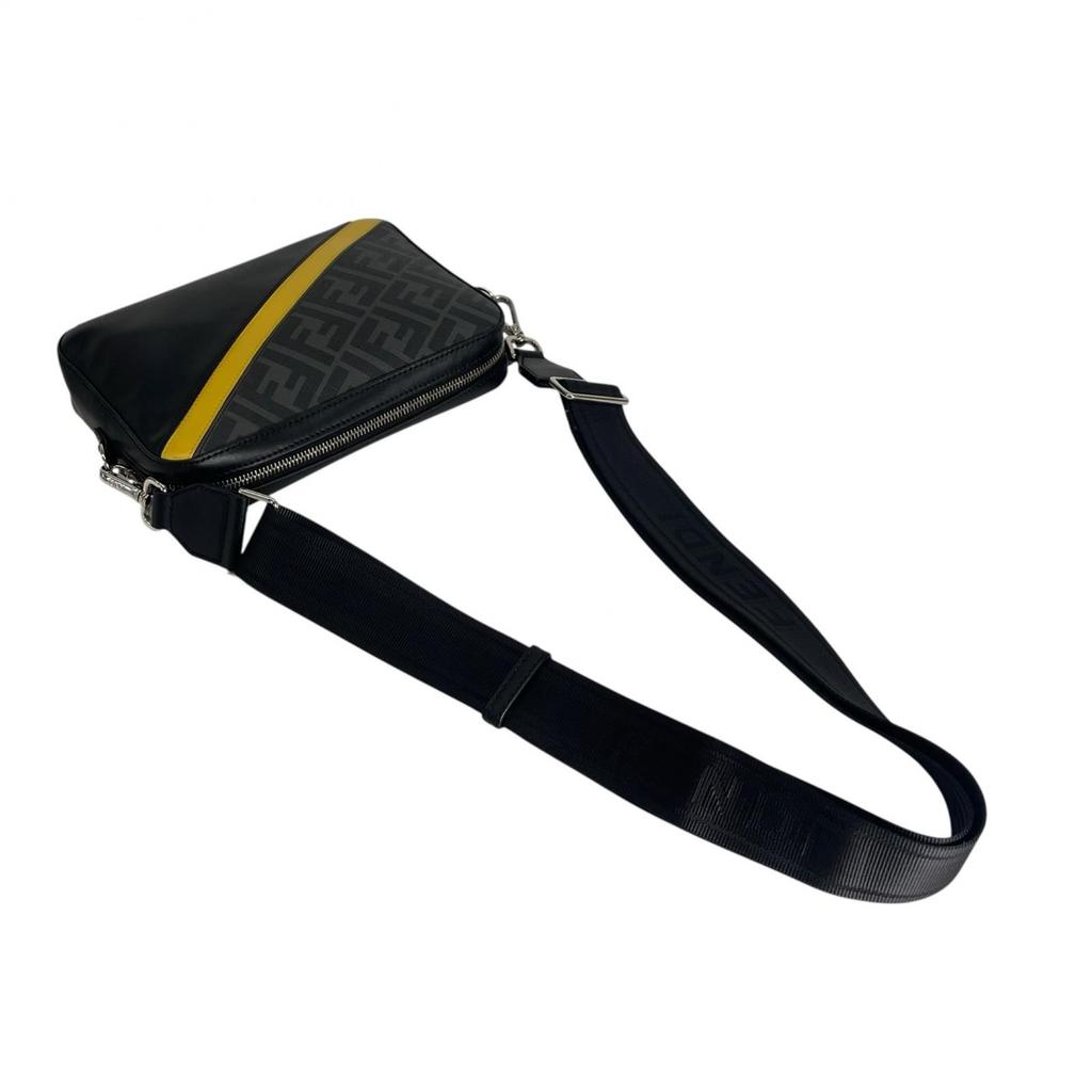 Fendi Diagonal Camera Case 7M0286 Shoulder Bag Black Mens Used