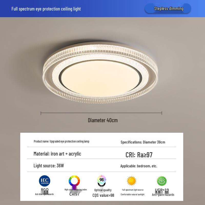 2025 Modern LED Crystal Ceiling Light for Master Bedroom - Minimalist Luxury Design