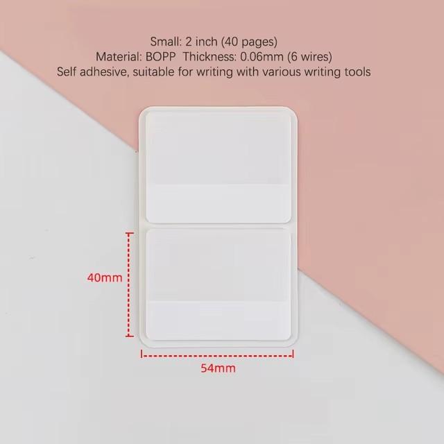 40/80/160 Pages Frosted Simple Pure White Index Stickers Transparent Label Stickers DIY Sticky Notes Office School Supplies