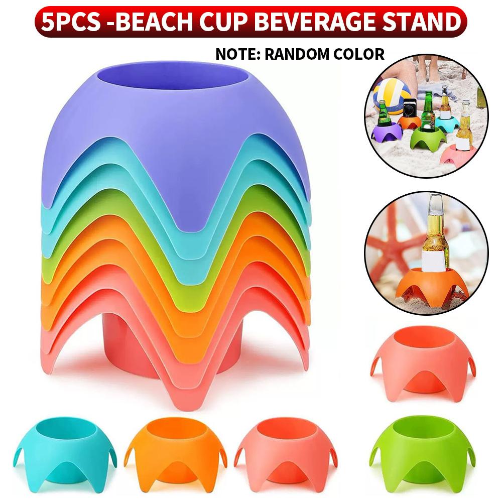 10PCS/5PCS/1PC - Beach beverage cup holder, storage tray, essential for outdoor beach activities in summer