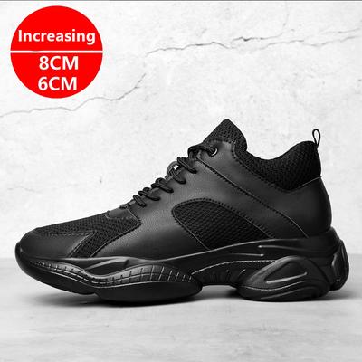 Plateau 6cm 8cm Herren Schuhe mit Absatzerhöhung Sportliche Freizeitsneaker Low Cut Schuhe zur Höhenvergrößerung Unsichtbarer Mann Größer Machende Flats