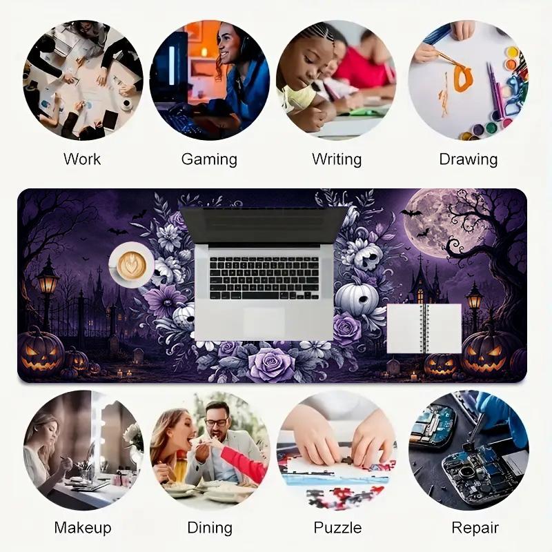Nightmare Before Christmas Xl Gaming Mouse Pad Nonslip Rubber Base Stitched Edge Waterproof Desk Mat For Pc Laptop Gamer Office Computer Accessories C