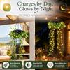 Solar LED Artificial Plant Hanging Lights IP65 Waterproof Hanging Plant Lamp for Porch Yard Patio Spring Garden Decorations