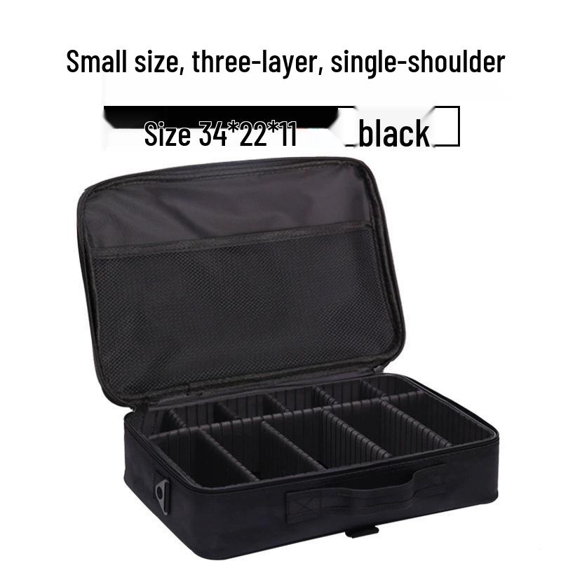 Multifunctional Portable Makeup Bag with Large Capacity and Shoulder Strap