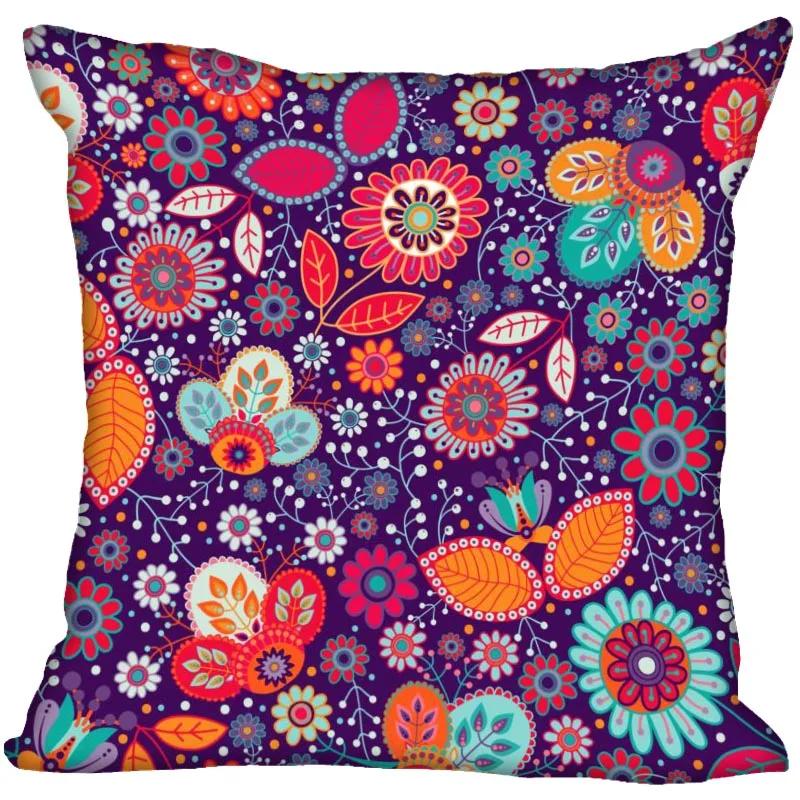 Invisible Zipper Throw Pillowcase Famous Art Floral Home Decor Satin