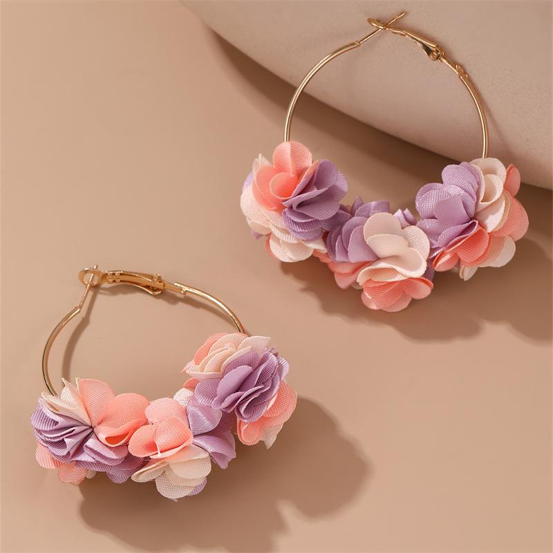 Korean Petal Pendant Earrings for Women Vintage Petal Personality Earrings Daily Wear Jewelry