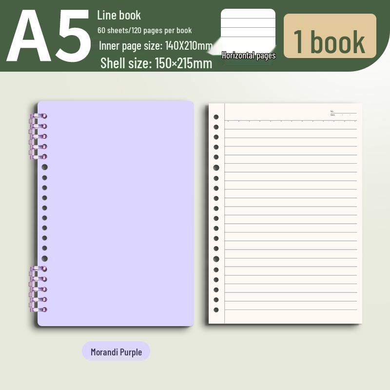 Morandi Colors Detachable Coil Notebook - B5, A4, A5 - Student-Friendly, High-Quality Loose-Leaf Design
