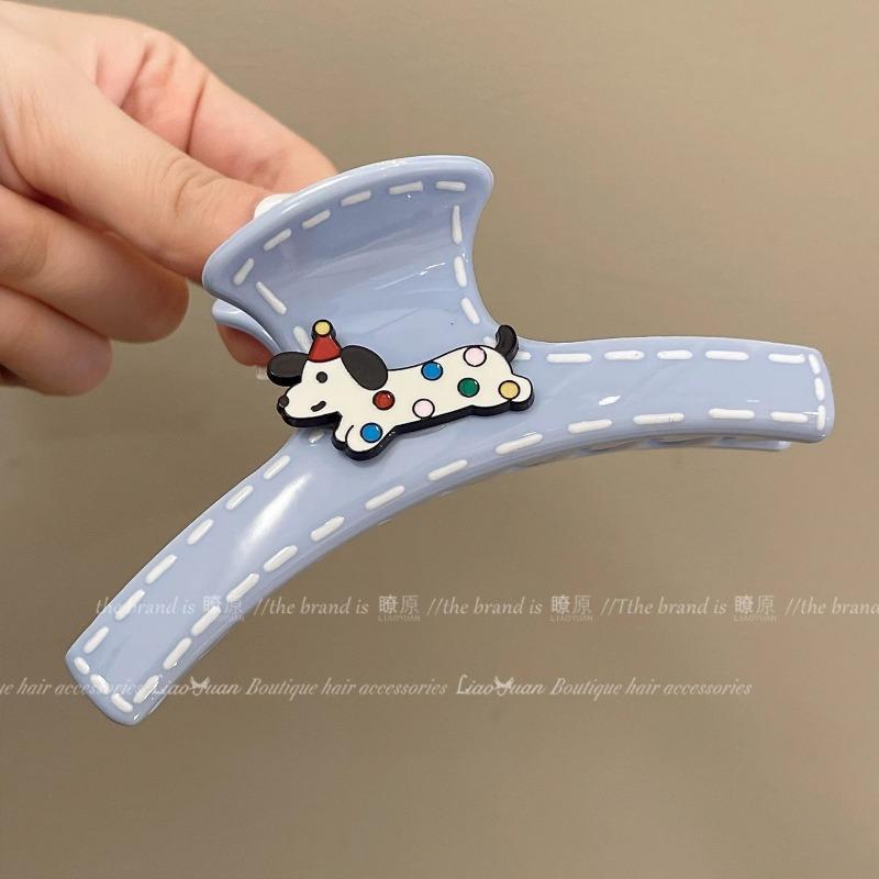 

Wow Cat Puppy Hairpin Girl s Back of The Head Cute Summer Grappling Clip Shark Clip High-end Feel синий