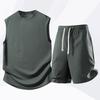 Summer Casual Sports Suit Men's Short Sleeved Lightweight Quick Drying Ice Silk Two-piece Set
