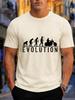 2026 New Pure Cotton Tshirt Huunisex Evolution Turns Into Motorcycle Rider Vintage Distressed Letter Print For Motorcycle Enthusia