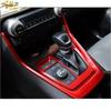 Red Console Gear Shift Box Panel Trim 3pcs Fits For Toyota RAV4 - New