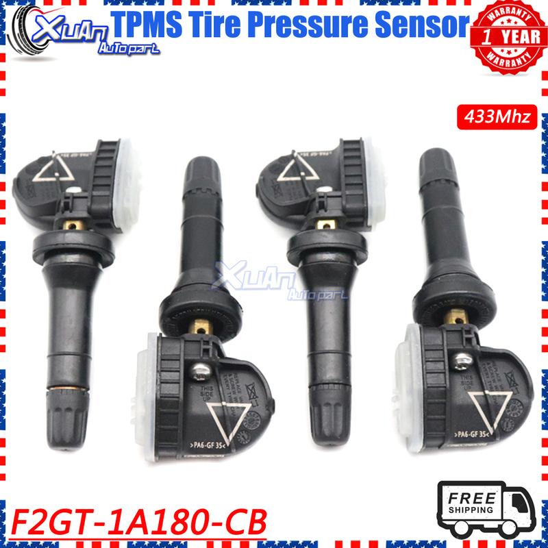 XUAN 4PCS TPMS Tire Pressure Monitor Sensor F2GT-1A180-CB For Ford Explorer F-15 Mustang Lincoln MKX F2GT-1A150-CB 433mhz