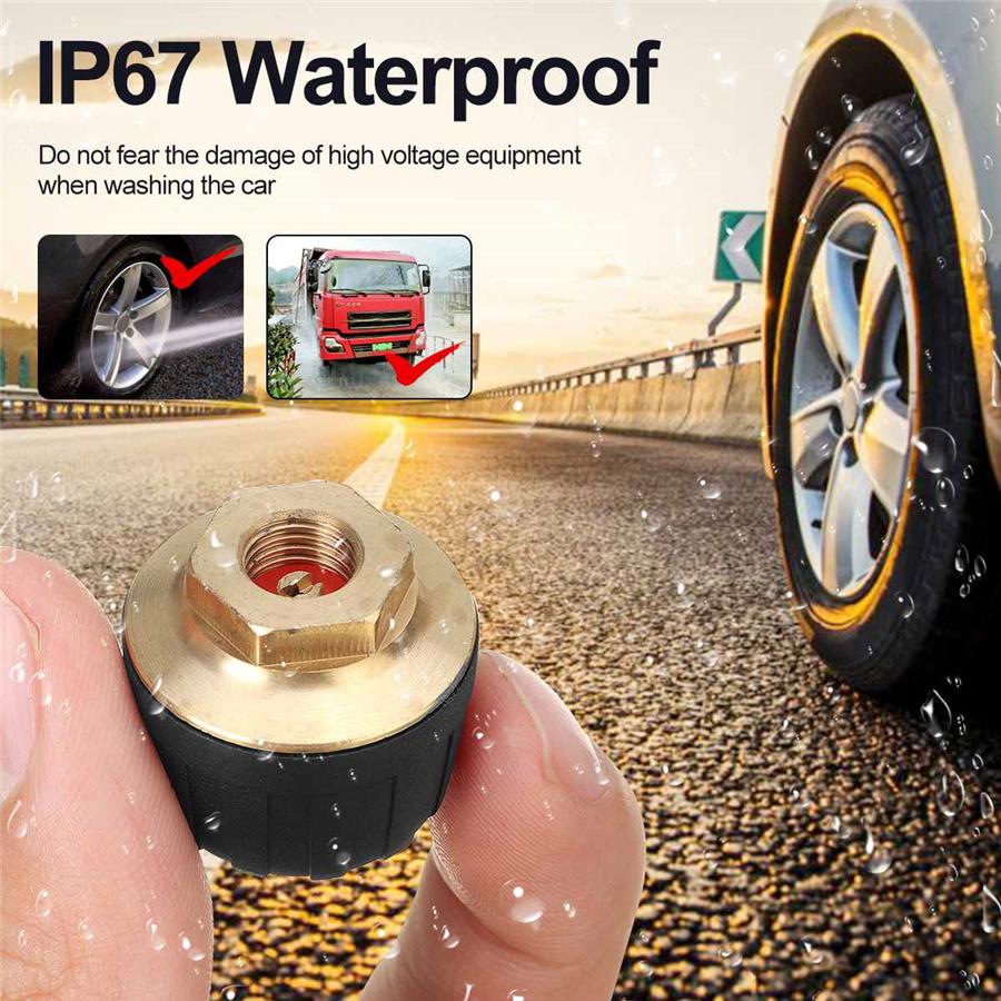 8 Bar Car TPMS Tyre Pressure System Solar Power LCD Display W/6 External Sensors