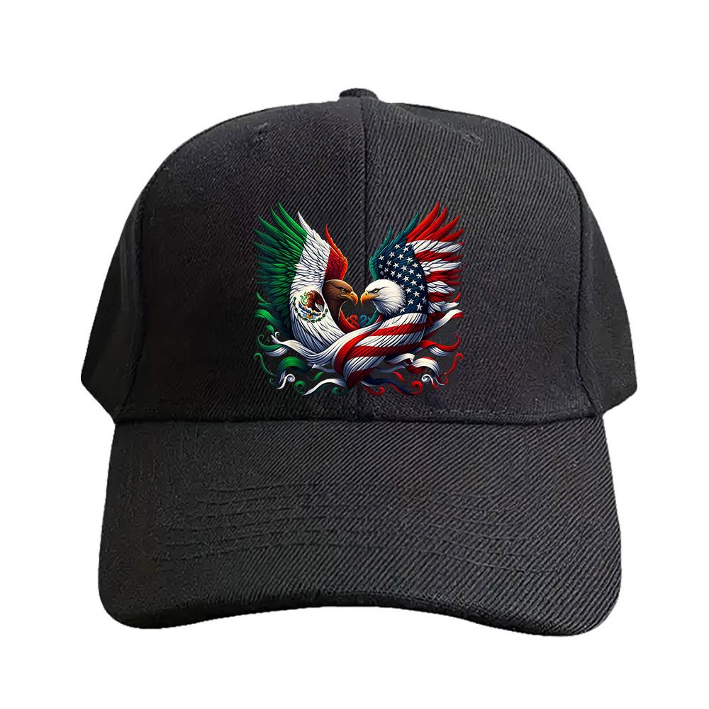 Mexico and USA Eagle Flag Fusion Baseball Cap Woman Man Adjustable Trucker Cap Adult with Curved Brim Casual Hat