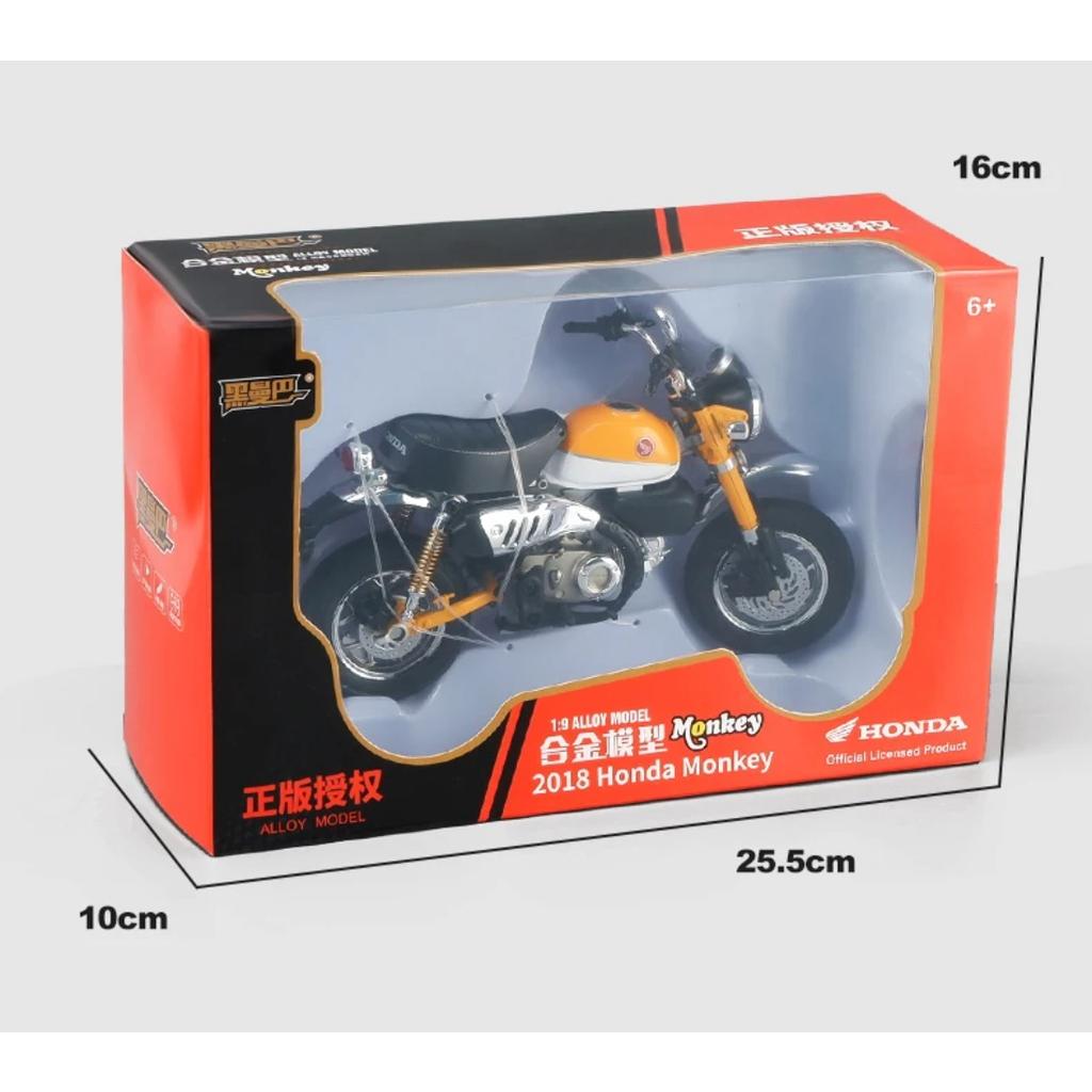 1/9 Honda Monkey 125 MINI Alloy Die Cast Motorcycle Model Toy Vehicle Collection Sound and Light Off Road Autocycle Toys Car