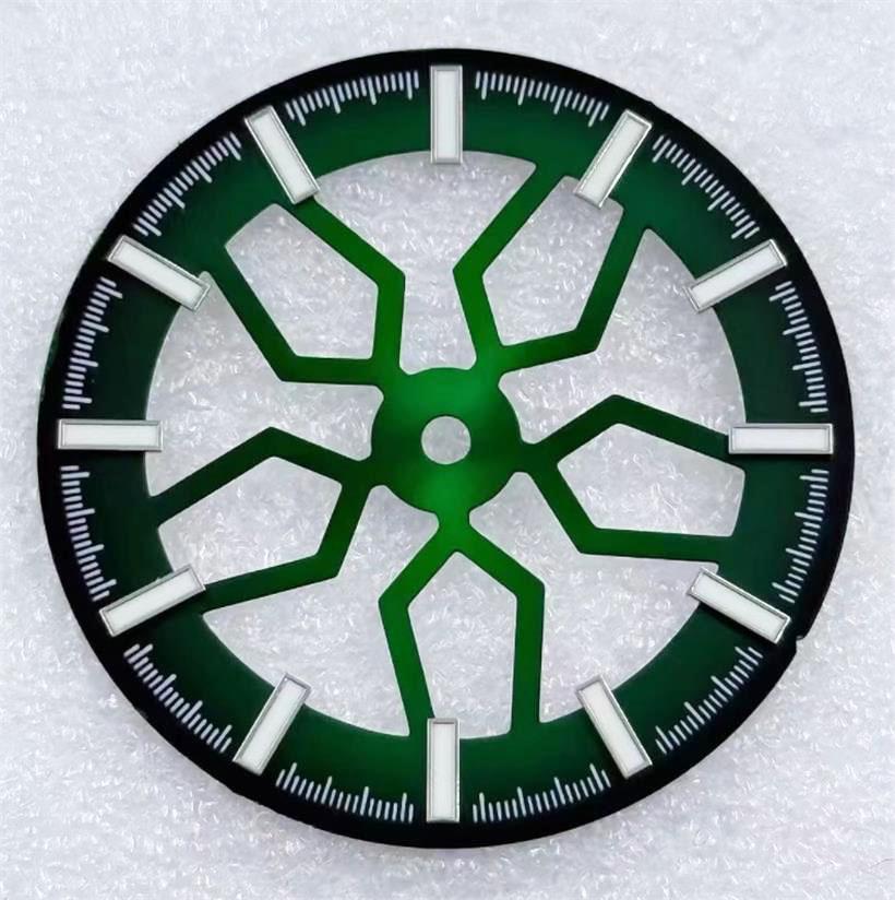 31.8MM Hollow Out Wheel Bone Green Luminous Dial Suitable For NH70 NH38 Mechanical Movement Watch Accessories