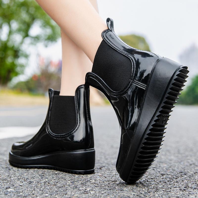 Rain Shoes Fashion Women's Versatile Waterproof Rain Boots Short Women's Adult Thickened Water Shoes Martin Rubber Shoes Boots