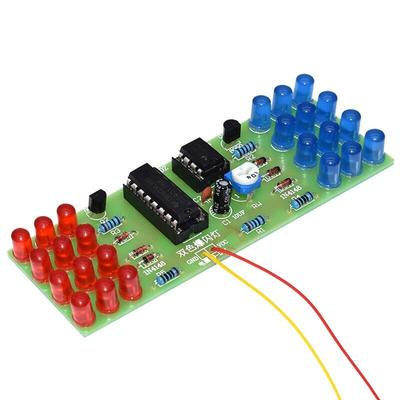 NE555 CD4017 IC LED Electronic Lights Kits Red Blue Dual-Color DIY Kit Strobe Electronic Suit Flashing Lights Components DIY