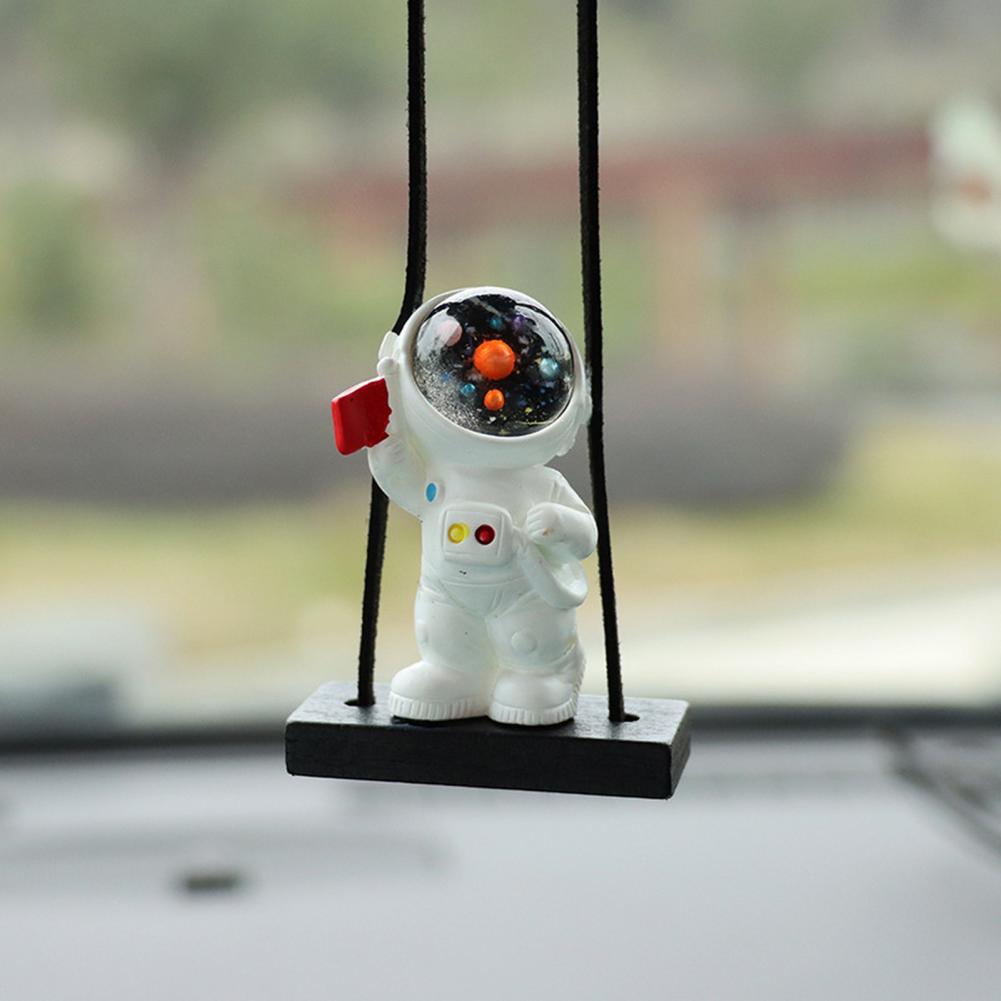 Gilrls Car Pendant Cute Astronaut Swing Auto Rearview Mirror Hanging Ornaments Interior Decoraction Spaceman Hanging Decoration
