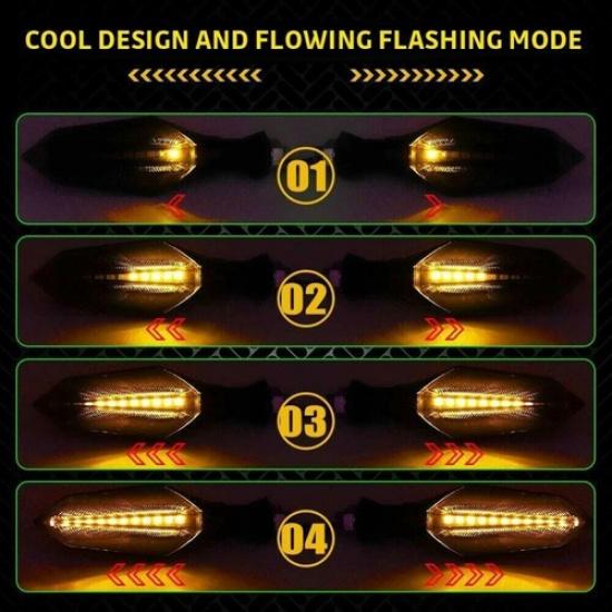 2x For Yamaha YZF R1 R6 R6S MT FZ-09 Flowing LED Turn Signal Blinker Lights Lamp