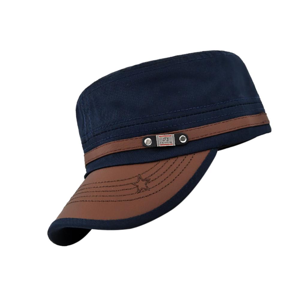 Soft Cotton Baseball Cap With Flat Top And Curved Brims Adjustable Soldier Hat For Adult And Teens Outdoor Activity