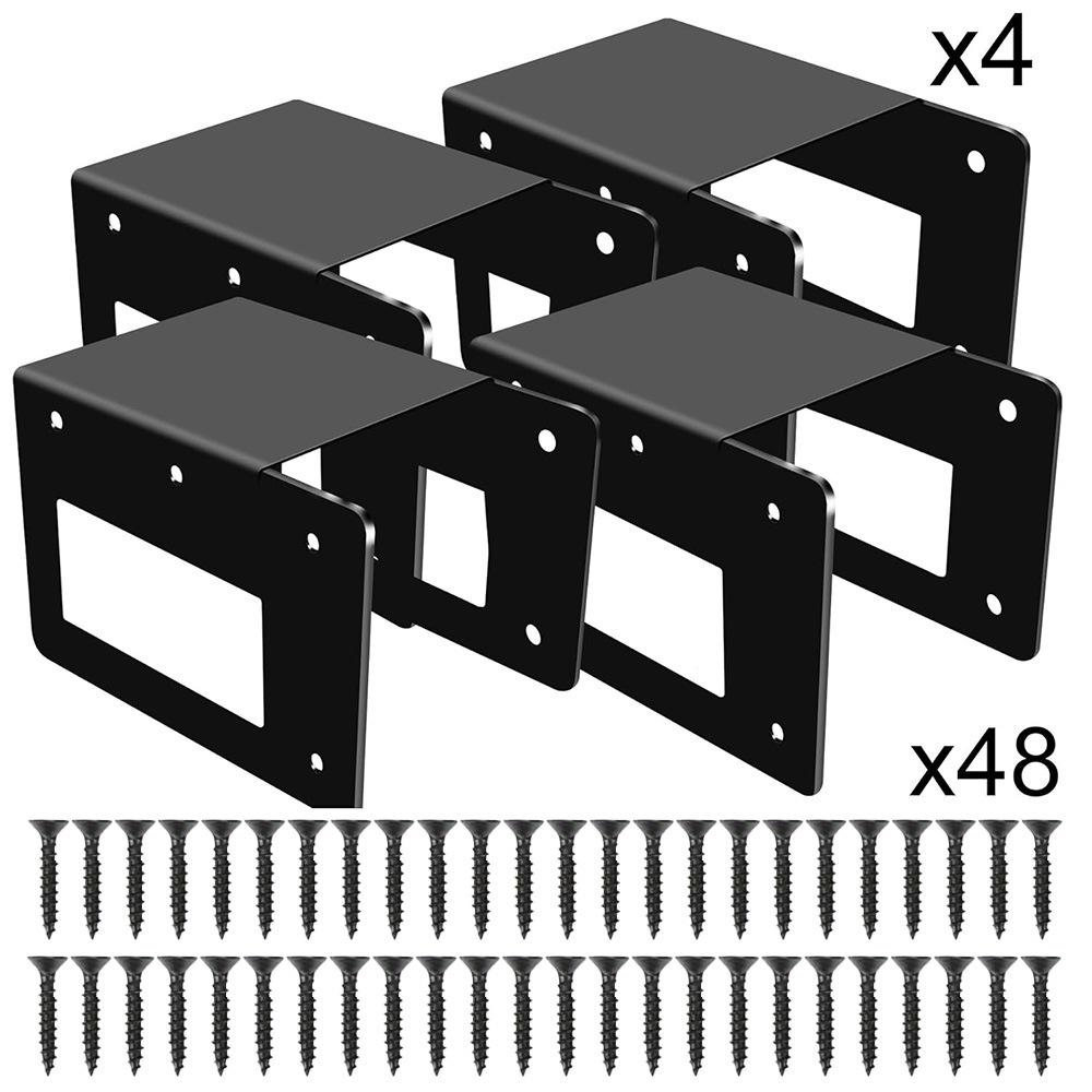 4 Pack Firewood Log Storage Rack Bracket,Indoor Outdoor Adjustable Heavy Duty Powder Coated Steel Holder,Fireplace Wood Storage, Log Holder 4PCS