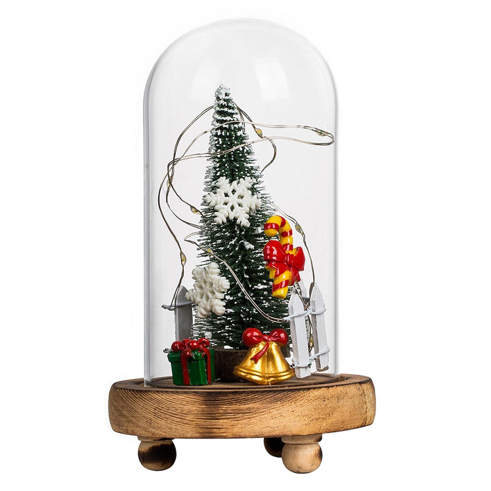 

Светодиодная рождественская елка в стеклянном куполе, рождественская елка, креативное украшение стола, уникальный подарок для дома, настольный декор для дома, рождественский декор One Size