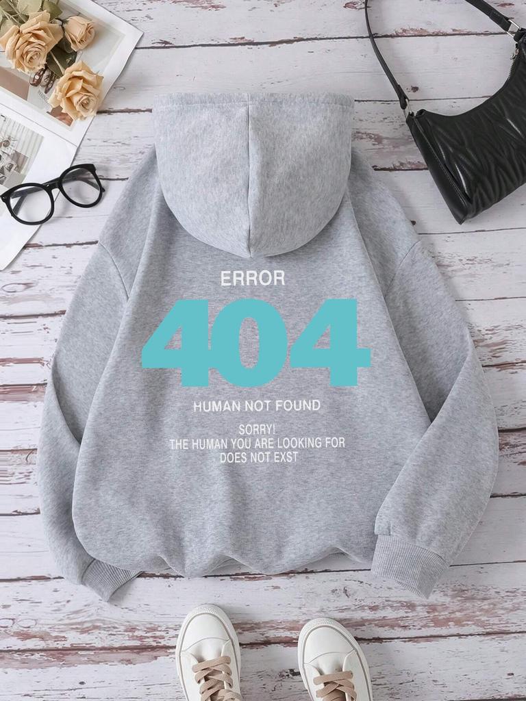 Error 404 Human Not Found Sorry! Men's Hooded Fashion S-XXL Hoodies Fleece High Quality Sweatshirts Autumn Casual Sportswear