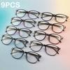9PCS Reading Glasses Lightweight Anti Eyestrain Fashion Computer Presbyopic Glasses For Women Men