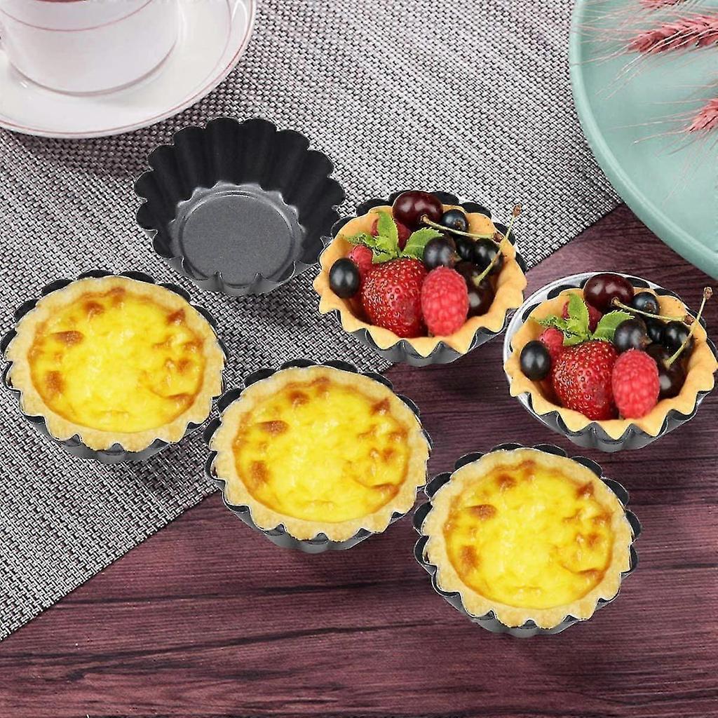 12 Piece Carbon Steel Tartlet Molds, Reusable Egg Tart Molds, Nonstick Egg Tart Pan, Muffin Pan, Cupcake Mold