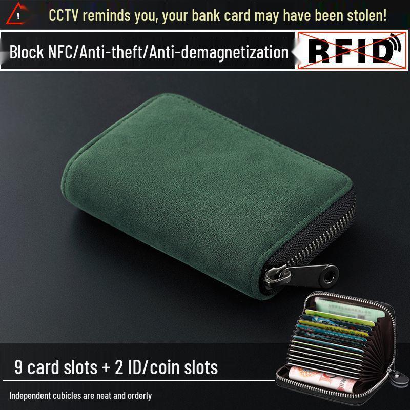 

Мужской замшевый картхолдер: Антиразмагничивание, Многофункциональный Компактный Чехол для ID и Слип для Карт