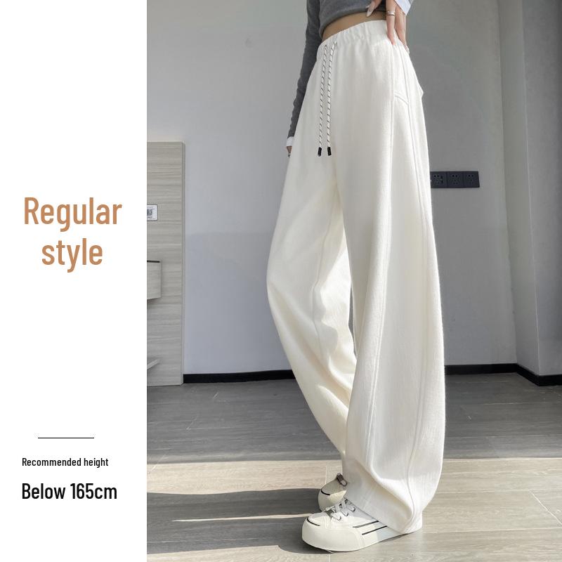 

Women s Blue High-Waisted Slim-Fit Wide-Leg Pants - Pear-Shaped, Slimming, Loose Casual Trousers for Autumn 2025. S