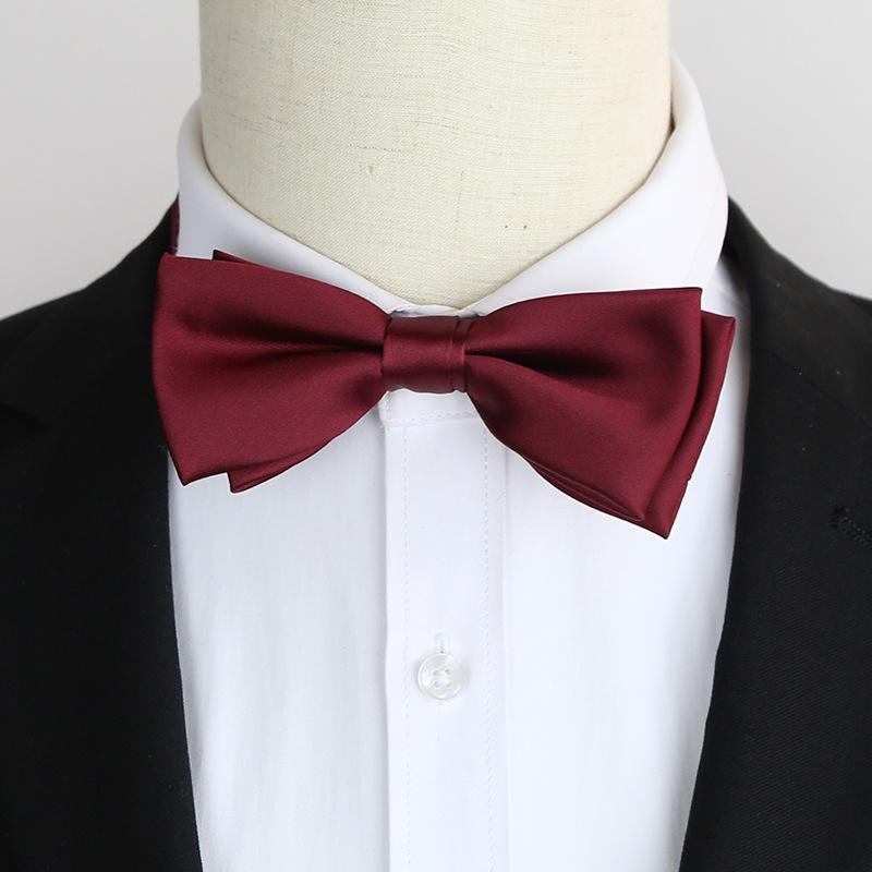 Black Men'S Bow Tie Groom Best Man Mc Host Dress Suit Burgundy Trendy Bow Tie Blue