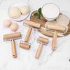 Beech Wood Double-Headed Rolling Pin with Solid Wooden Handle for Dumpling Skins and Baking