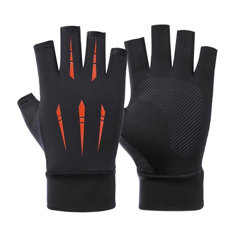Cycling Gloves Outdoor Driving Electric Vehicle Protection Gloves Anti-slip Touchscreen Fingerless Men Fishing Ice Silk Gloves