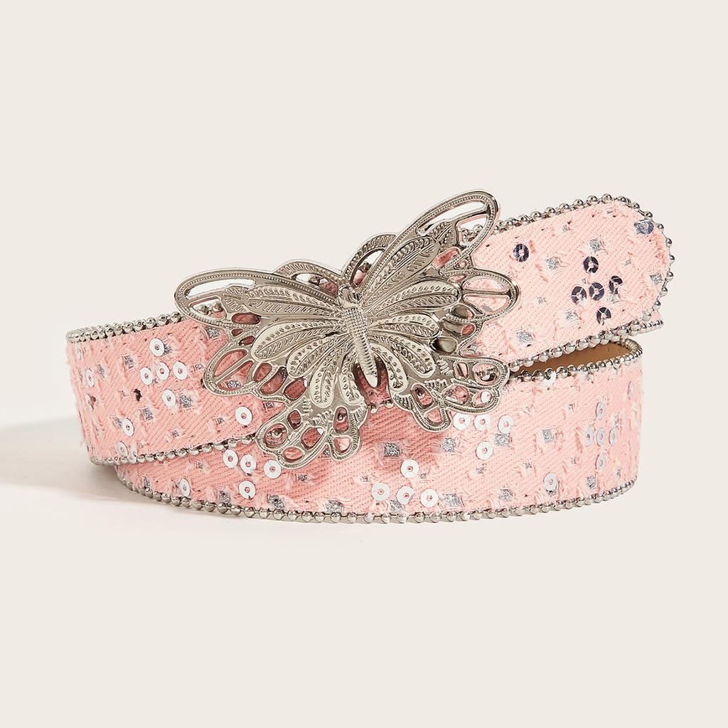 Casual Womens Canvas Belt With Butterfly Clasp Jeans Belt Accessories Clothing