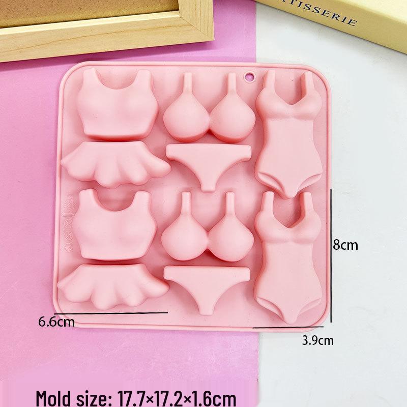 12-Cavity Braided Wavy Long Strip Gummy Mold, Crayon, Knife & Fork, Panda Mousse Pudding Mold