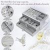 Velvet Jewelry Organizer With 3 Drawers Stackable Display Storage Earrings Necklace Bracelets Box