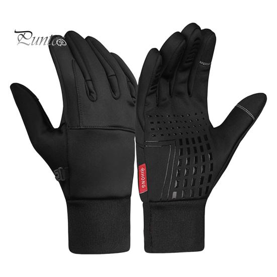 

1 пара зимних перчаток для велоспорта, ветрозащитные, водонепроницаемые, с сенсорным экраном, противоскользящие, теплые, для холодной погоды, для мужчин и женщин, перчатки для езды на мотоцикле с закрытыми пальцами M чёрный