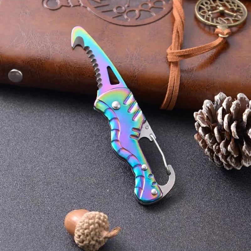 G18 High Hardness Multifunctional Tool Knife Foldable Sawtooth Sharp Express Package Knife Keychain Hook Cutting Survival Tool