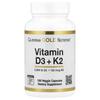 Vitamin D3 + K2 As MK-7, 180 Veggie Capsules