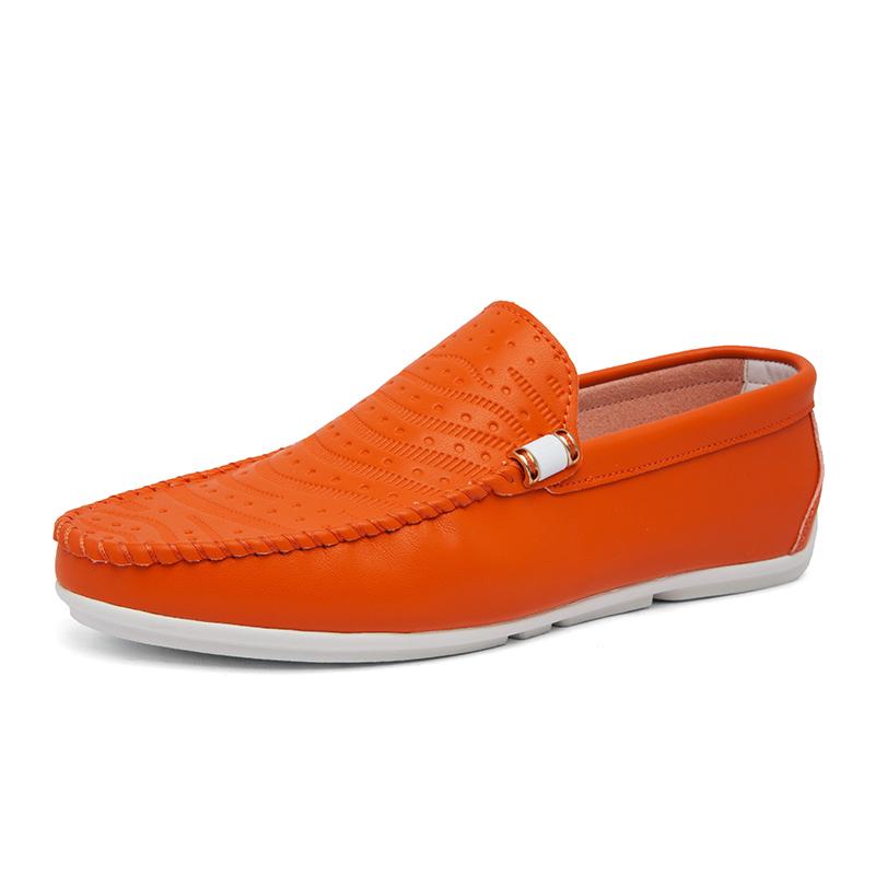 Trendiga platta gröna loafers herr mode slip-on vardagsskor för män mjuka bekväma andningsbara halkfria herr lädermockasiner