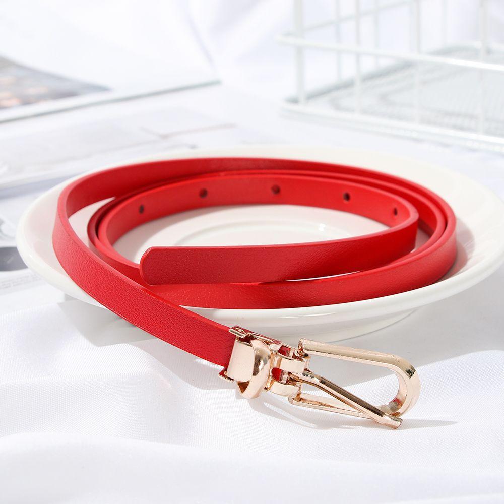 Girls Sweater Candy Color Adjustable Belt Thin Skinny Waistband Faux Leather Belts Dress Strap
