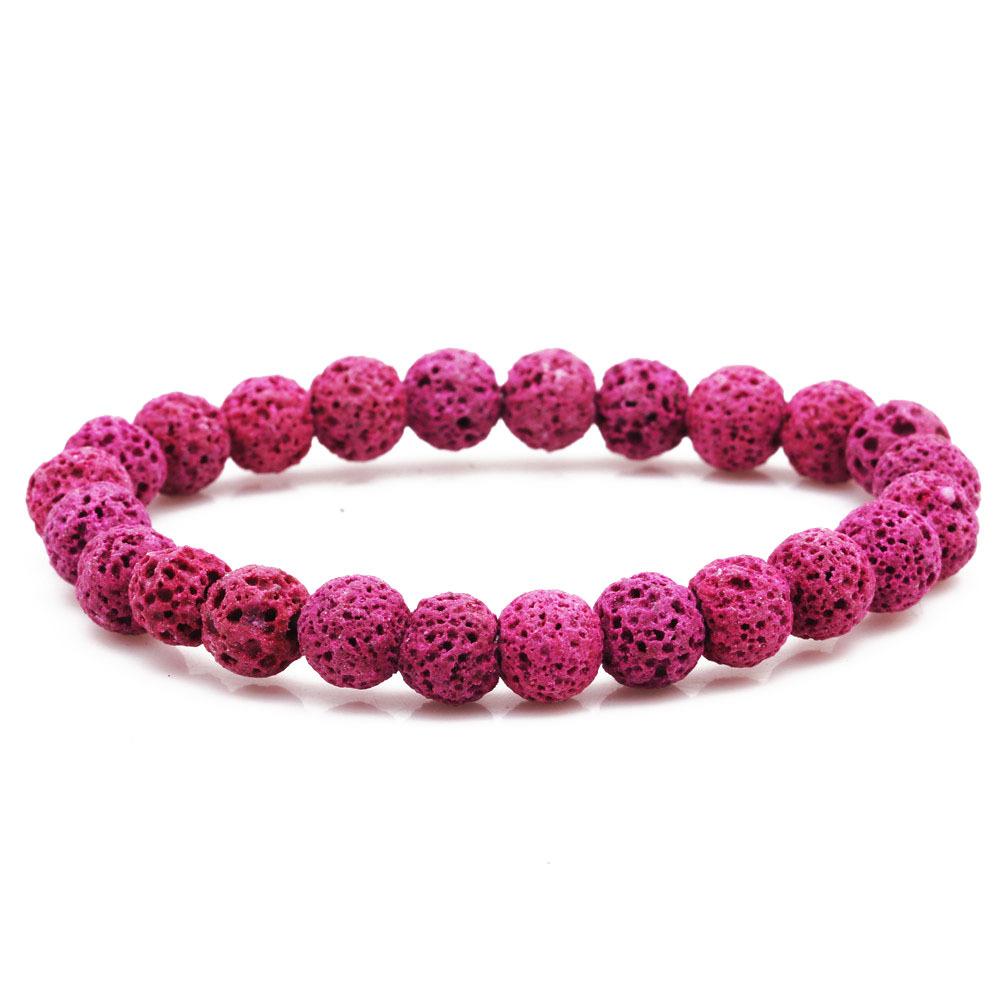 1Pcs 8mm Volcanic Stone Bracelet Multicolor Colorful Fire Rock Bracelet