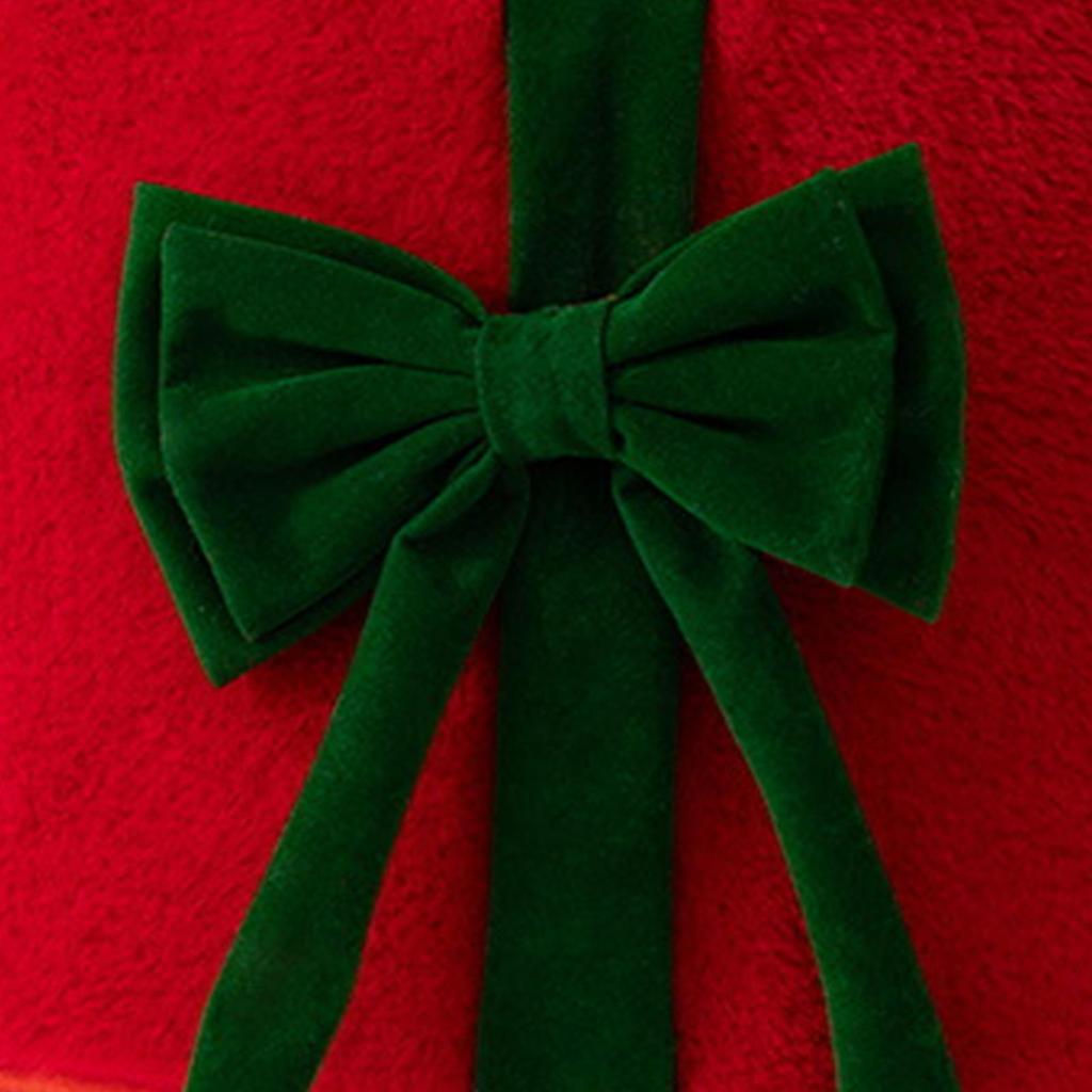 Christmas Tree Collar Plush Seasonal Decoration with Bow Knot Aesthetic Christmas Tree Collar for Indoor Outdoor Tabletop