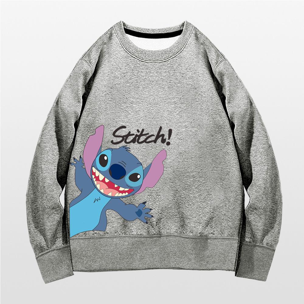 Stitch Crew Neck Sweater Men's and Women's Trendy Brand Autumn Animation Cute Couple Loose Shoulder Clothes