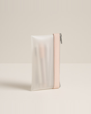 1pcs Simple Transparent TPU Leather Korean Fashion Pencil Bag Pouches Stationery Organizer Pencil Case School Pen Case