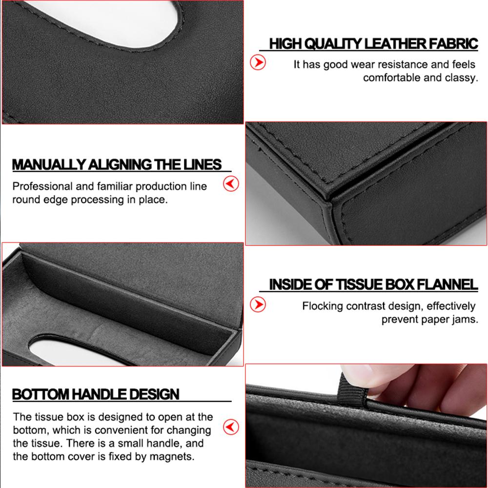 3D Leather Tissue Box Drawer Desktop Kitchen Napkin Storage Box For Mercedes Benz A B R G Class AMG W211 W204 W210 W251 CLA GLA AV1
