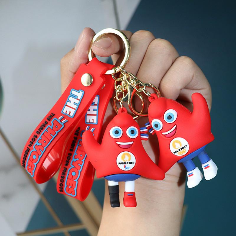 Adorable 2024 Paris Mascot Frigee Keychain Silicone Souvenir Perfect For Gifts