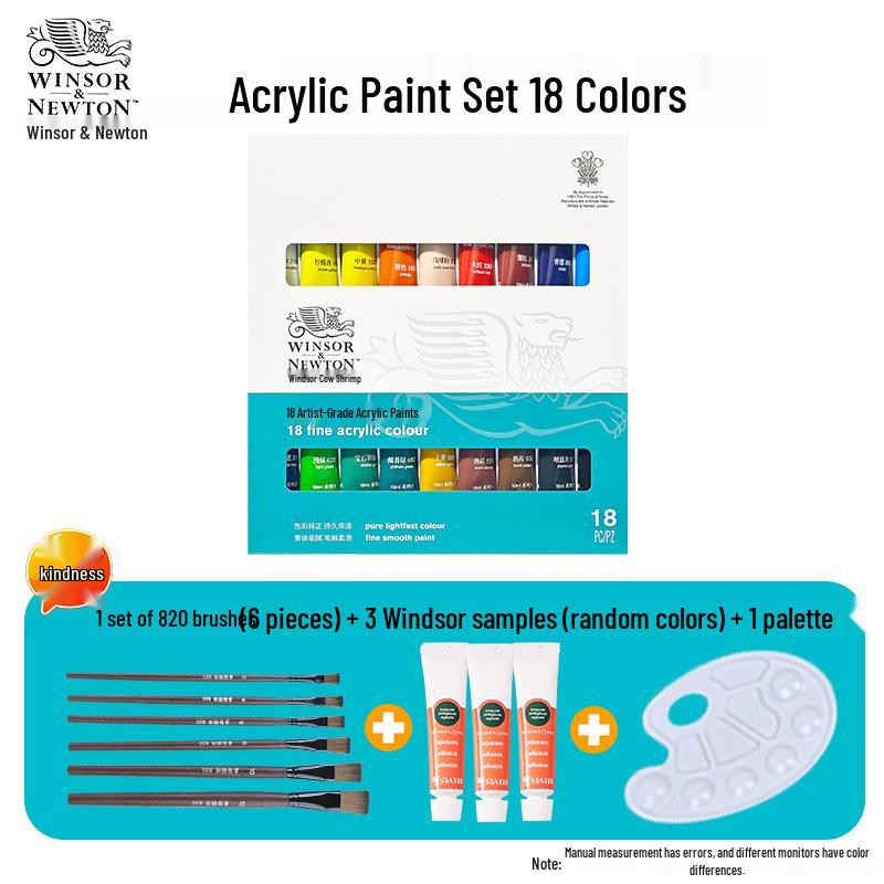 Winsor & Newton 12-Color Waterproof Acrylic Paint Set for DIY Stone, Textile & Wall Painting